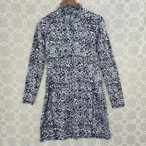 Soybu CamouflageLong Sleeve Stretch Mock Neck Shift Dress  S - Picture 1 of 8